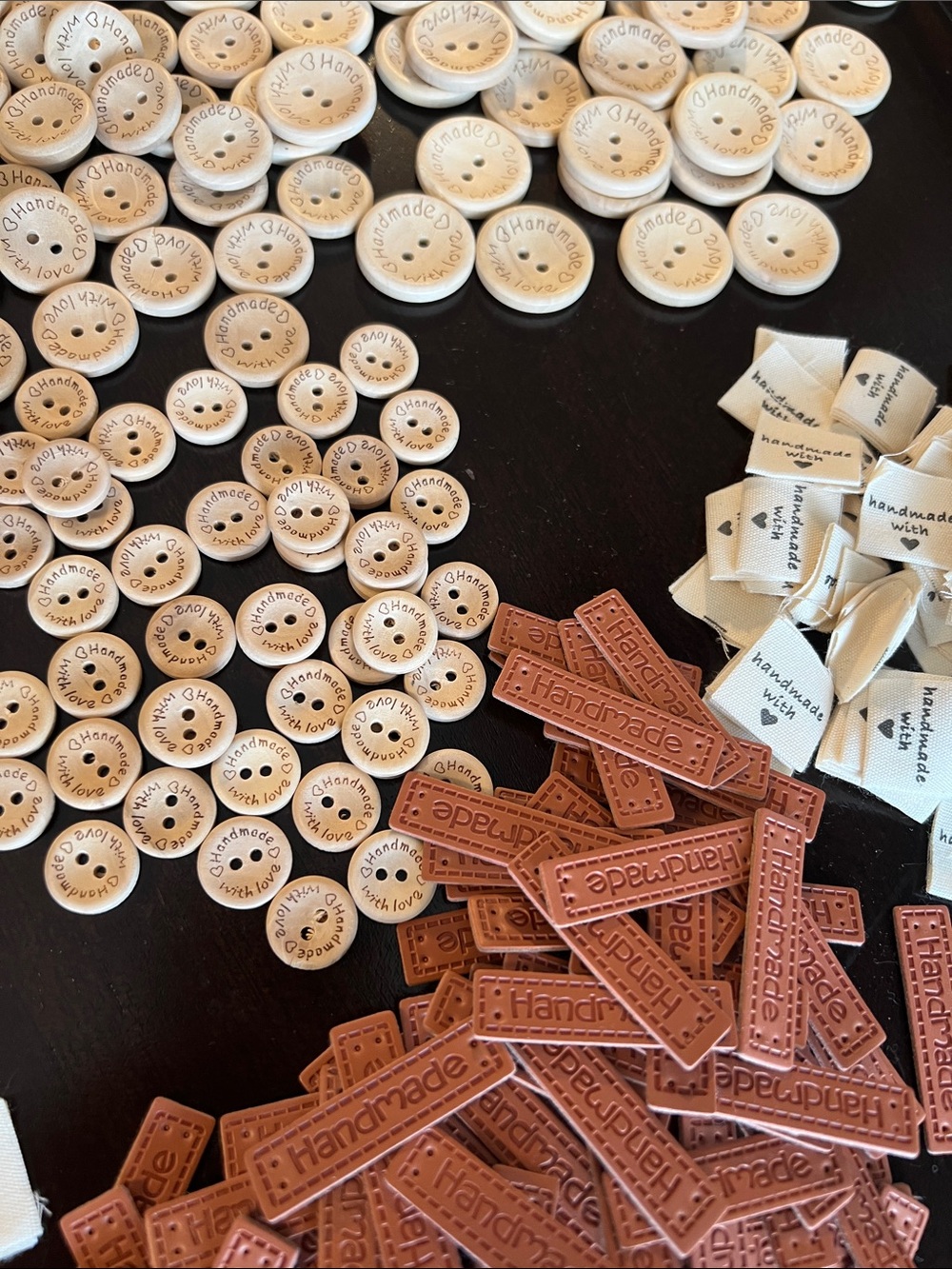 Craft buttons and labels for handmade DIY
